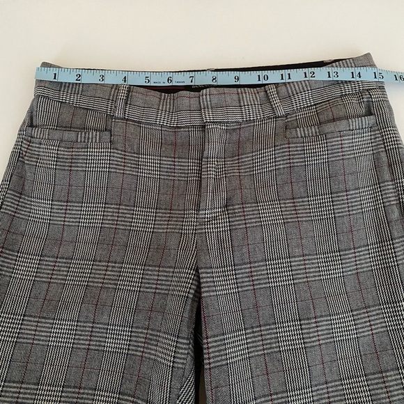 BANANA REPUBLIC Womens Size 2 Plaid Pants Jackson Fit Black Grey Red Trousers - Picture 9 of 12
